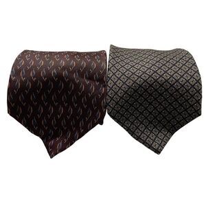 Nautica Mens 100% Silk Tie Bundle Work Business Classic Unisex Gorpcore
